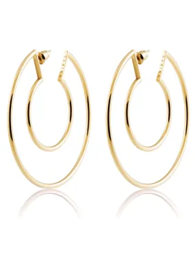 Faye Cutout Hoops, Gold