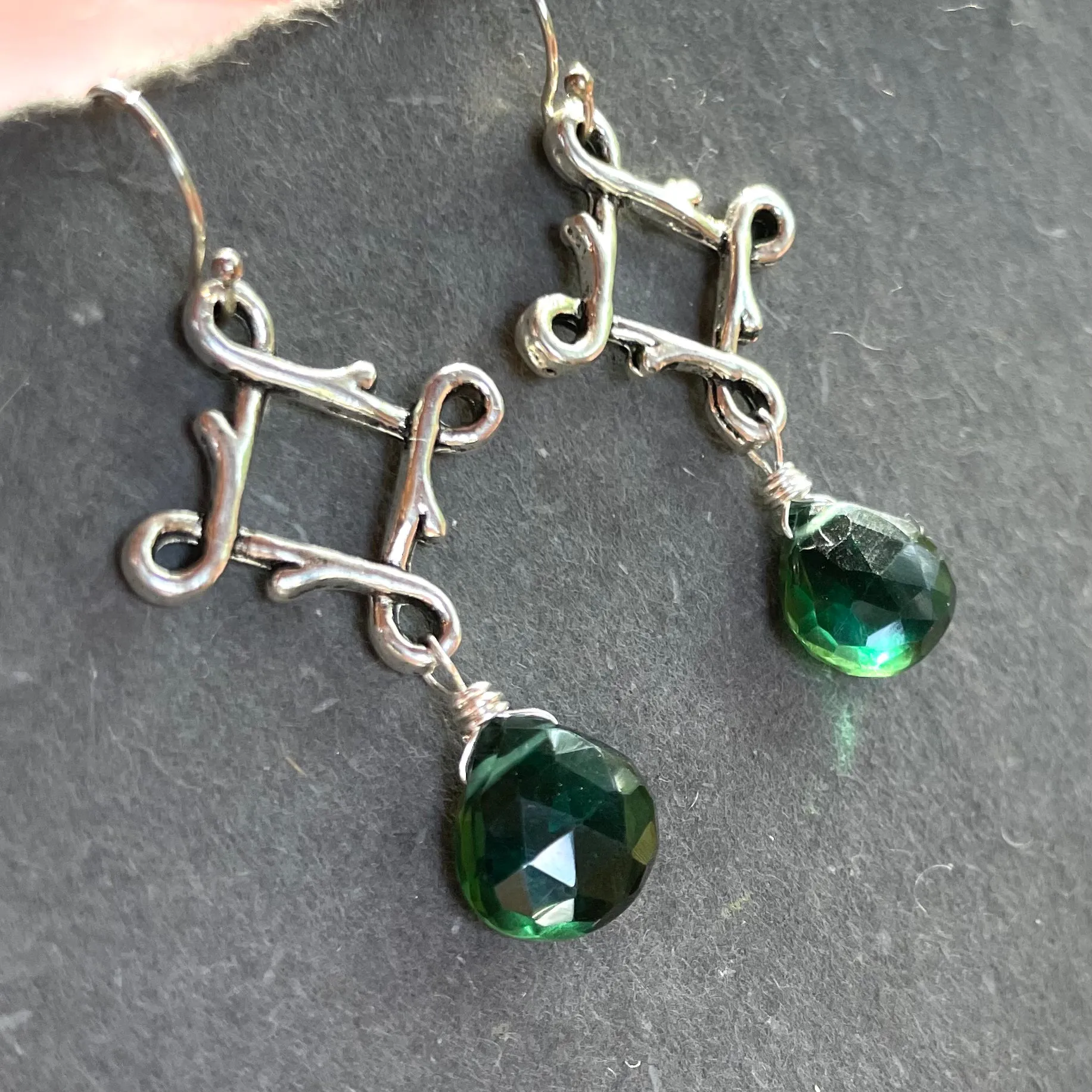 Forest Emerald Green Celtic Dangles