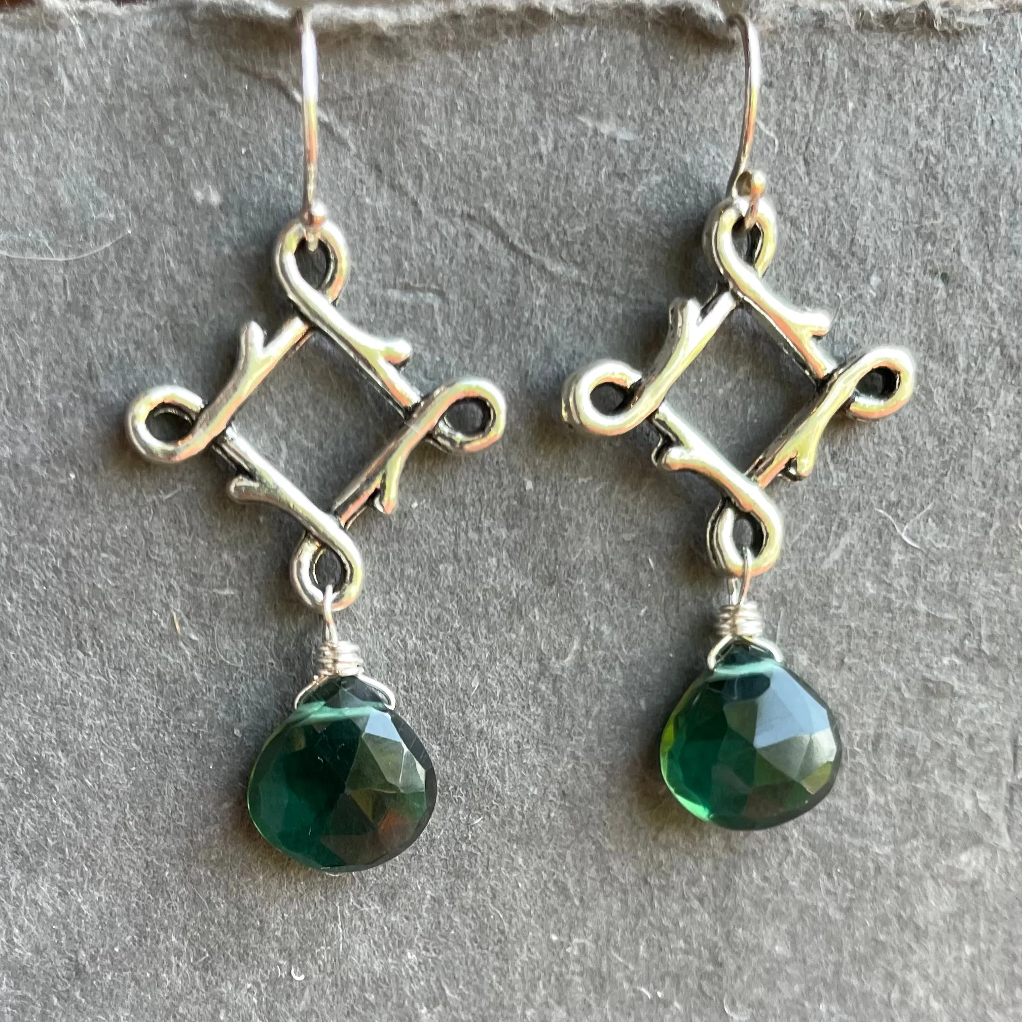 Forest Emerald Green Celtic Dangles