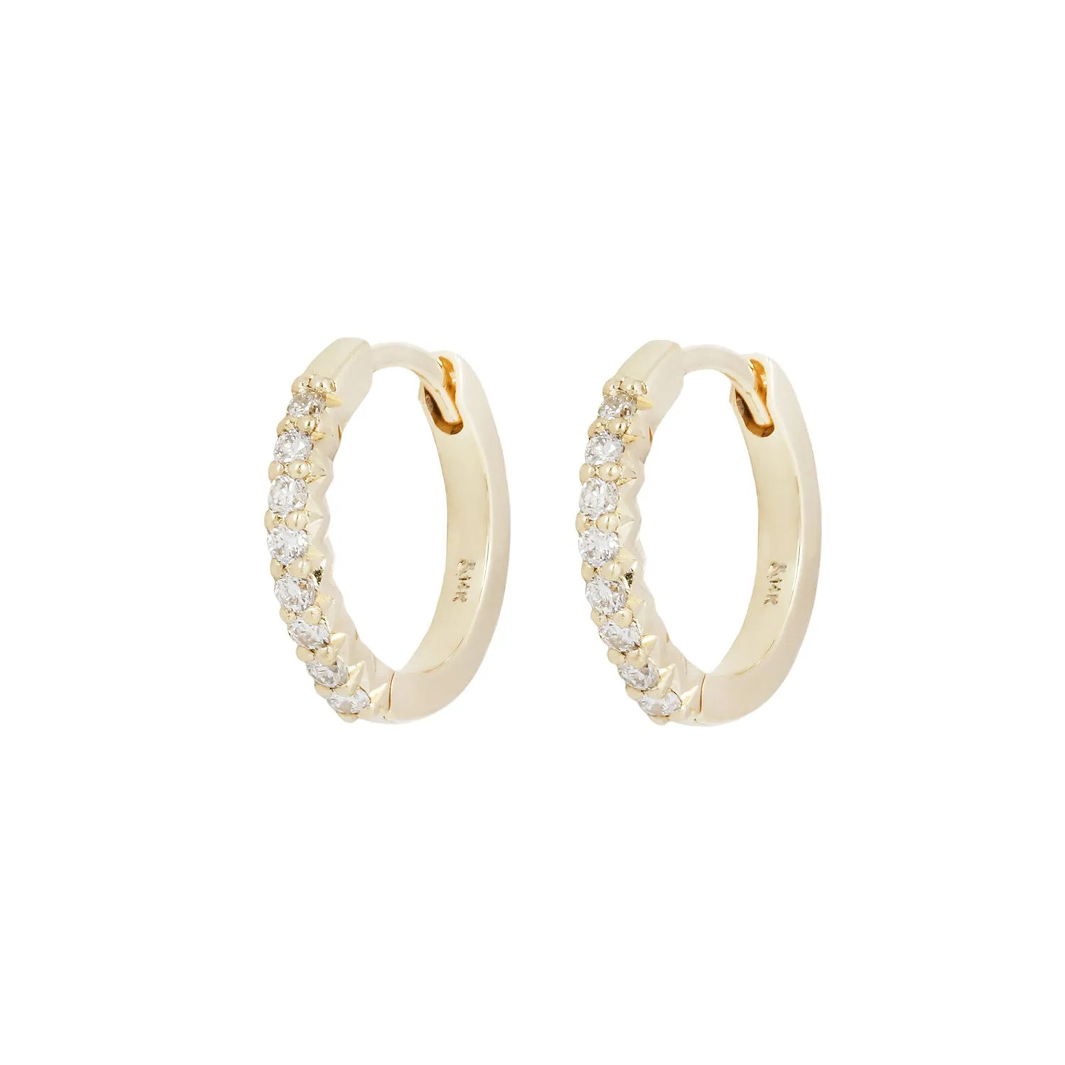 French Cut Diamond Huggie Hoops