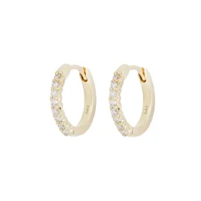 French Cut Diamond Huggie Hoops