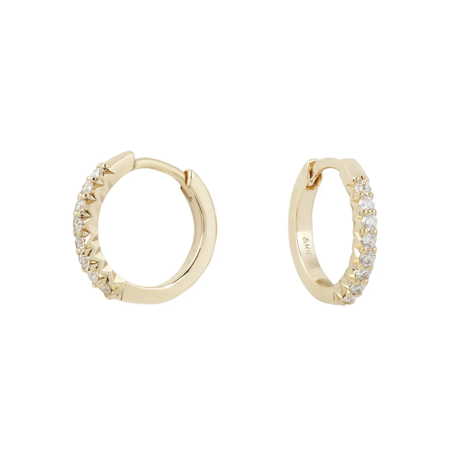 French Cut Diamond Huggie Hoops