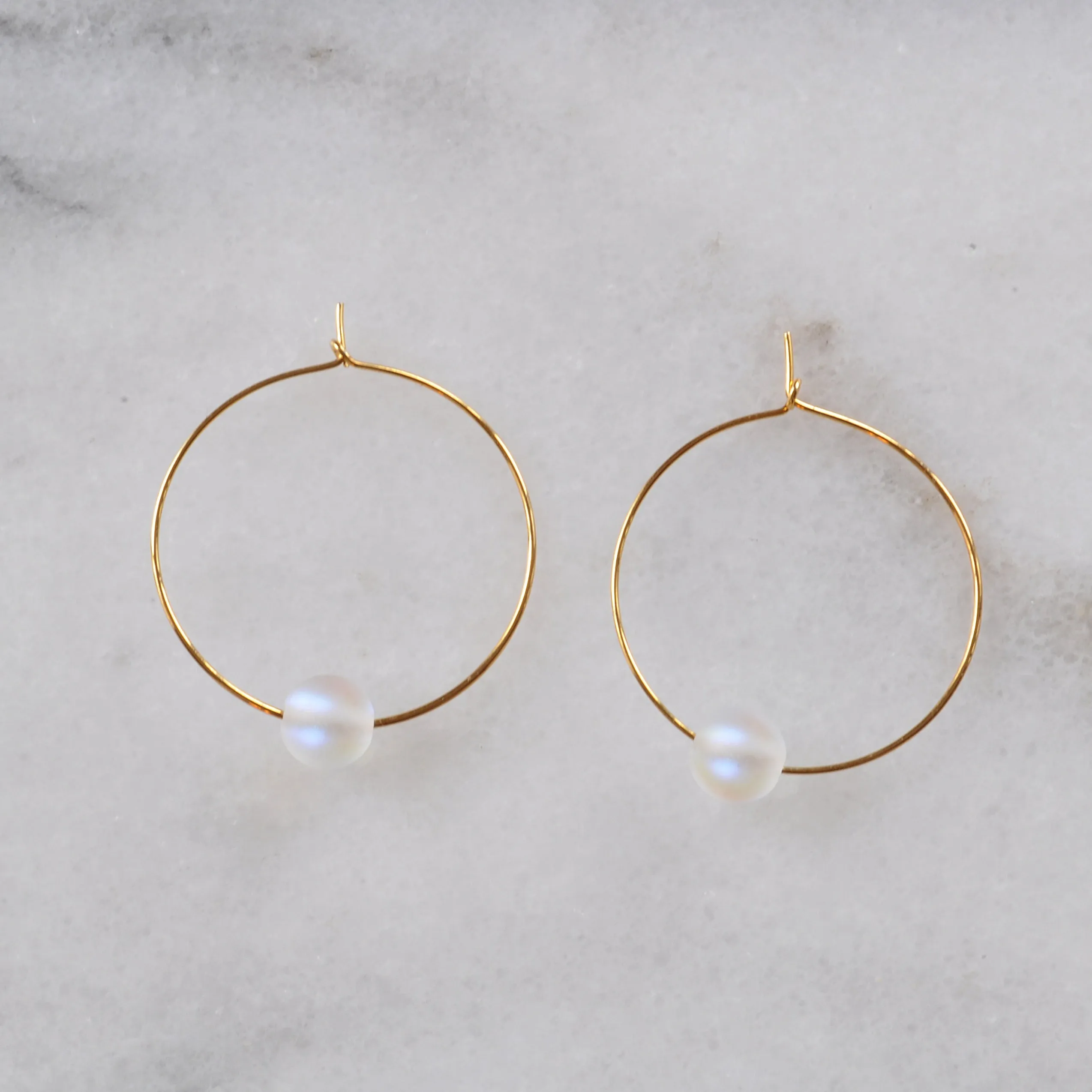 Gemstone 25mm Hoop Earrings - HOLOGRAPHIC QUARTZ