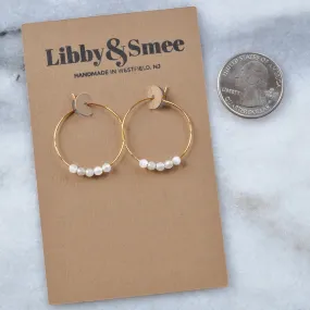 Gemstone 25mm Hoop Earrings - MOONSTONE