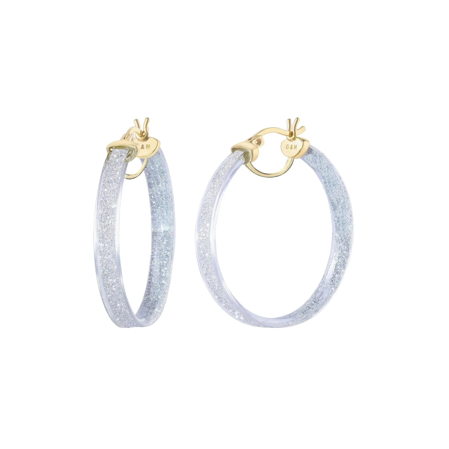 Glitter Lucite Hoop Earrings