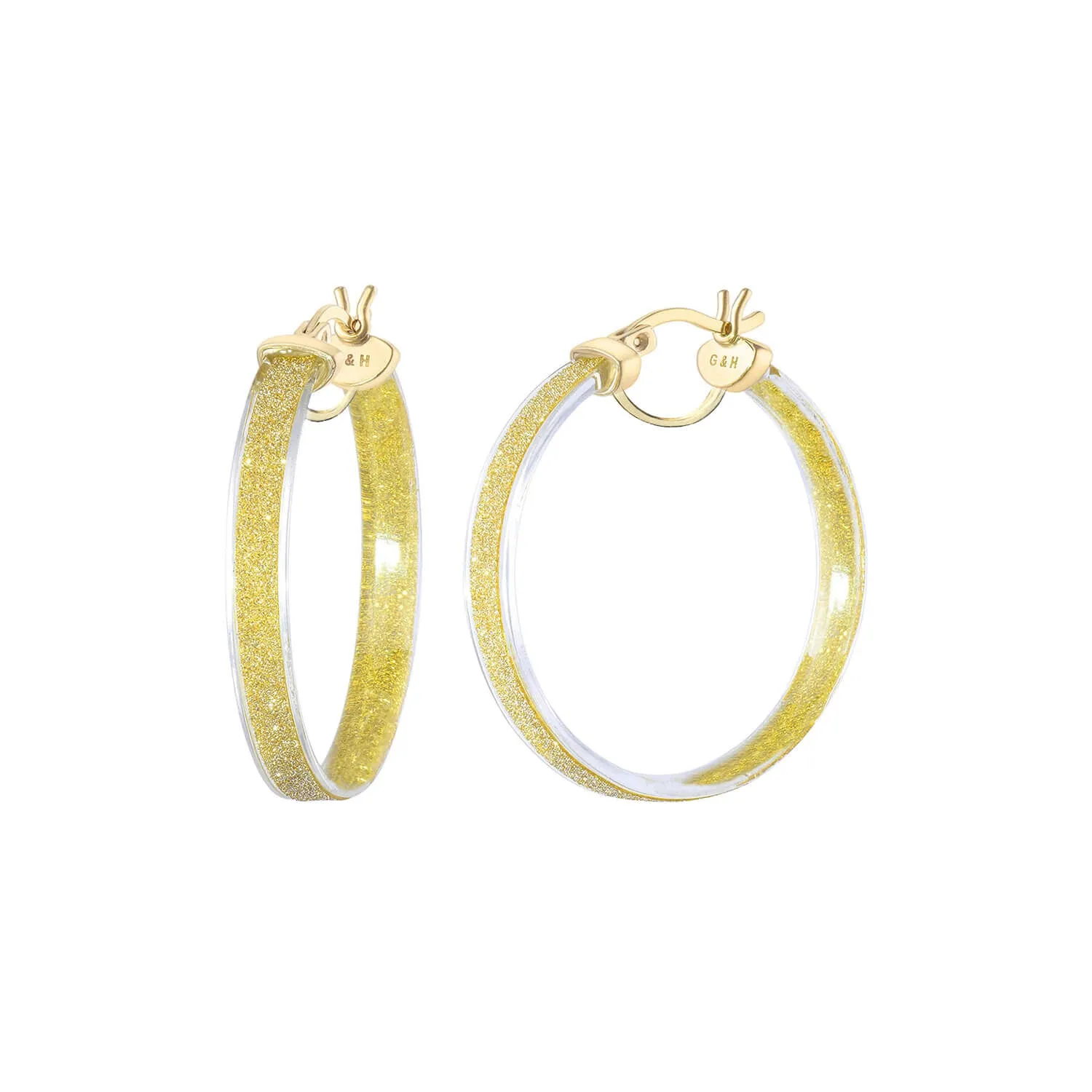 Glitter Lucite Hoop Earrings