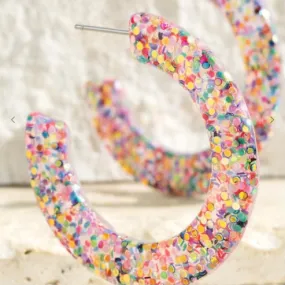 Glittery Shimmery Hoop Earrings