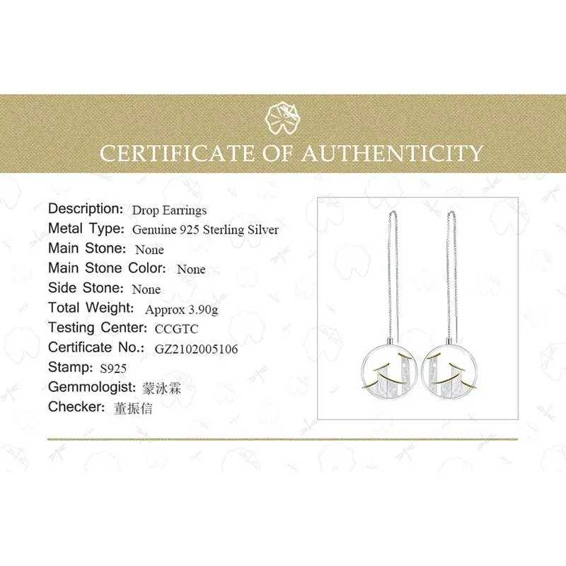 GM1253 Chinese Architectural Dangle Earrings: 925 Sterling Silver Charm Jewelry