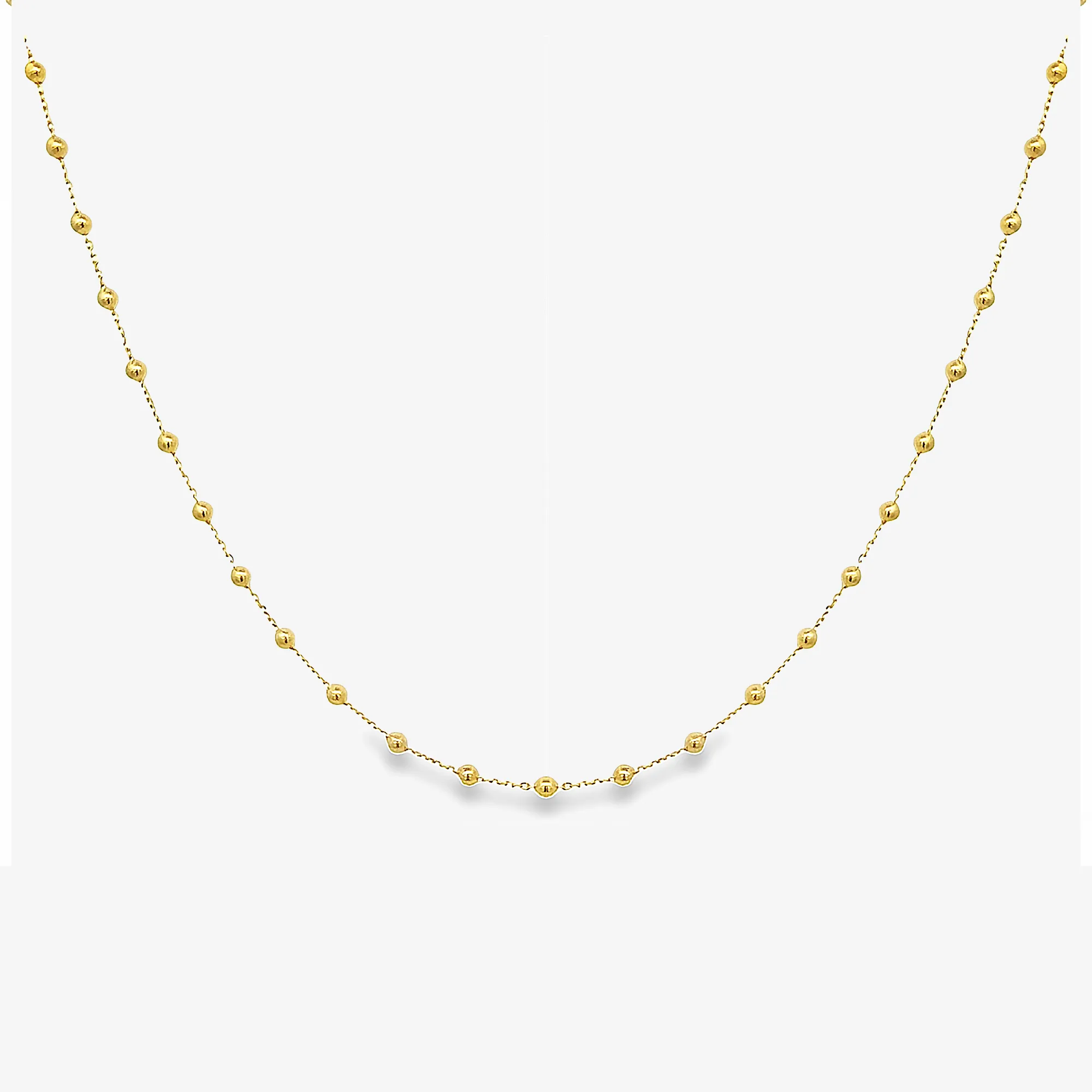 Gold Bead Station Necklace