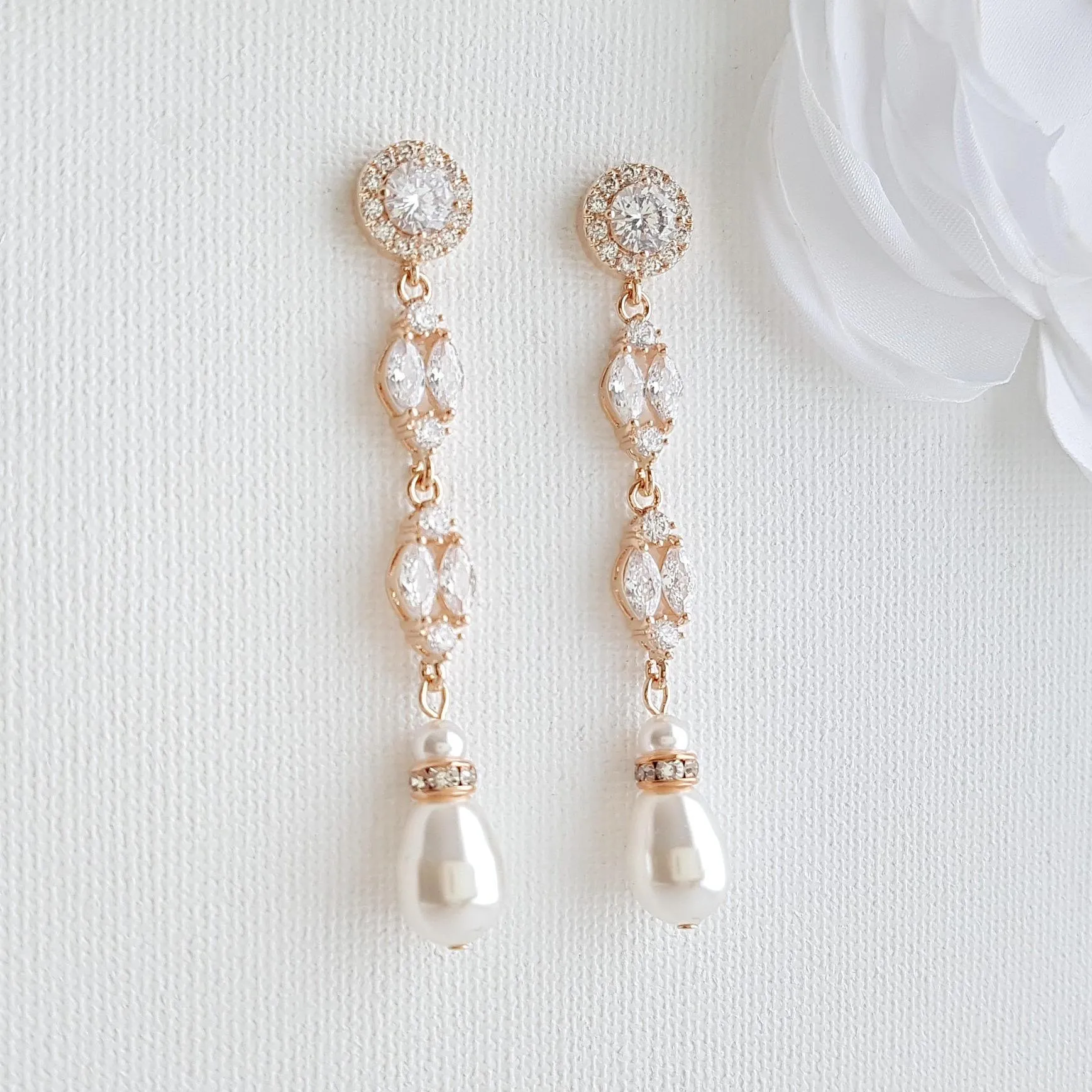 Gold Crystal Earrings-Hayley