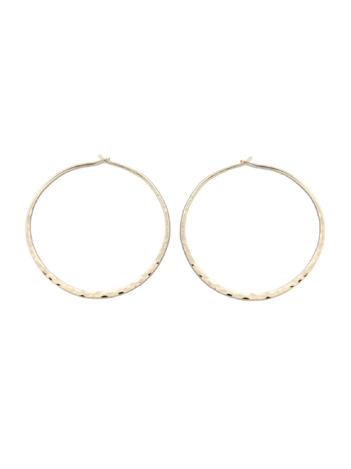 Gold Filled Hammered Hoops