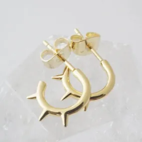 Gold Spike Hoop Earrings