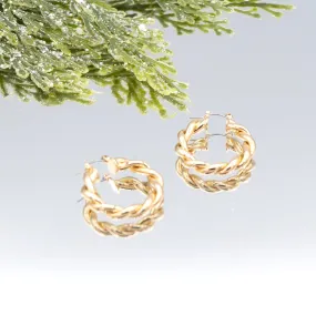 Gold Twist Hoops