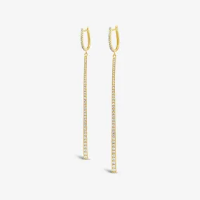 Graduated 1.00CT Straight Line Dangle Earrings