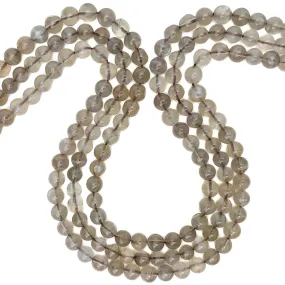 Grey Moonstone 7mm Smooth Rounds Bead Strand