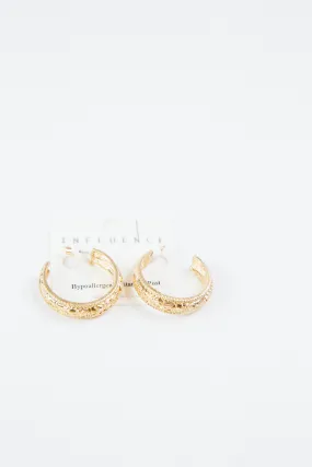 Haisley Textured Metal Hoops, Gold