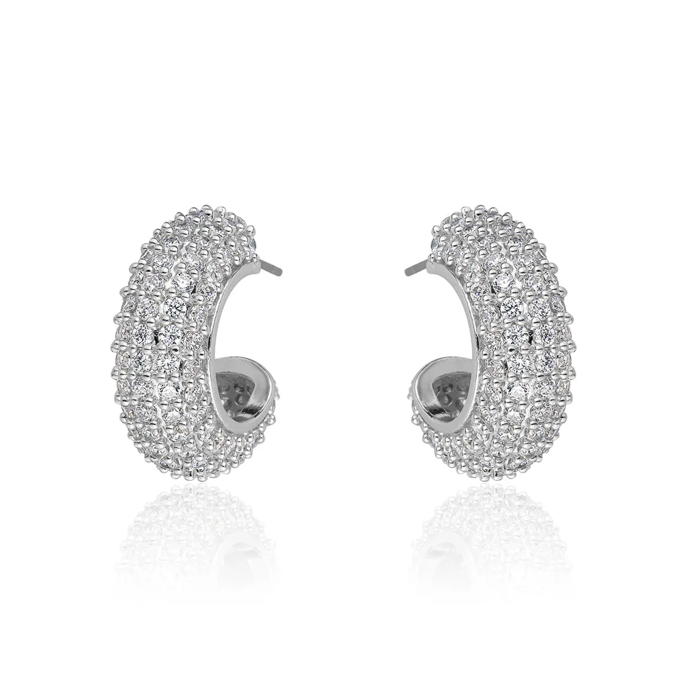 HALF MOON PAVE HOOPS