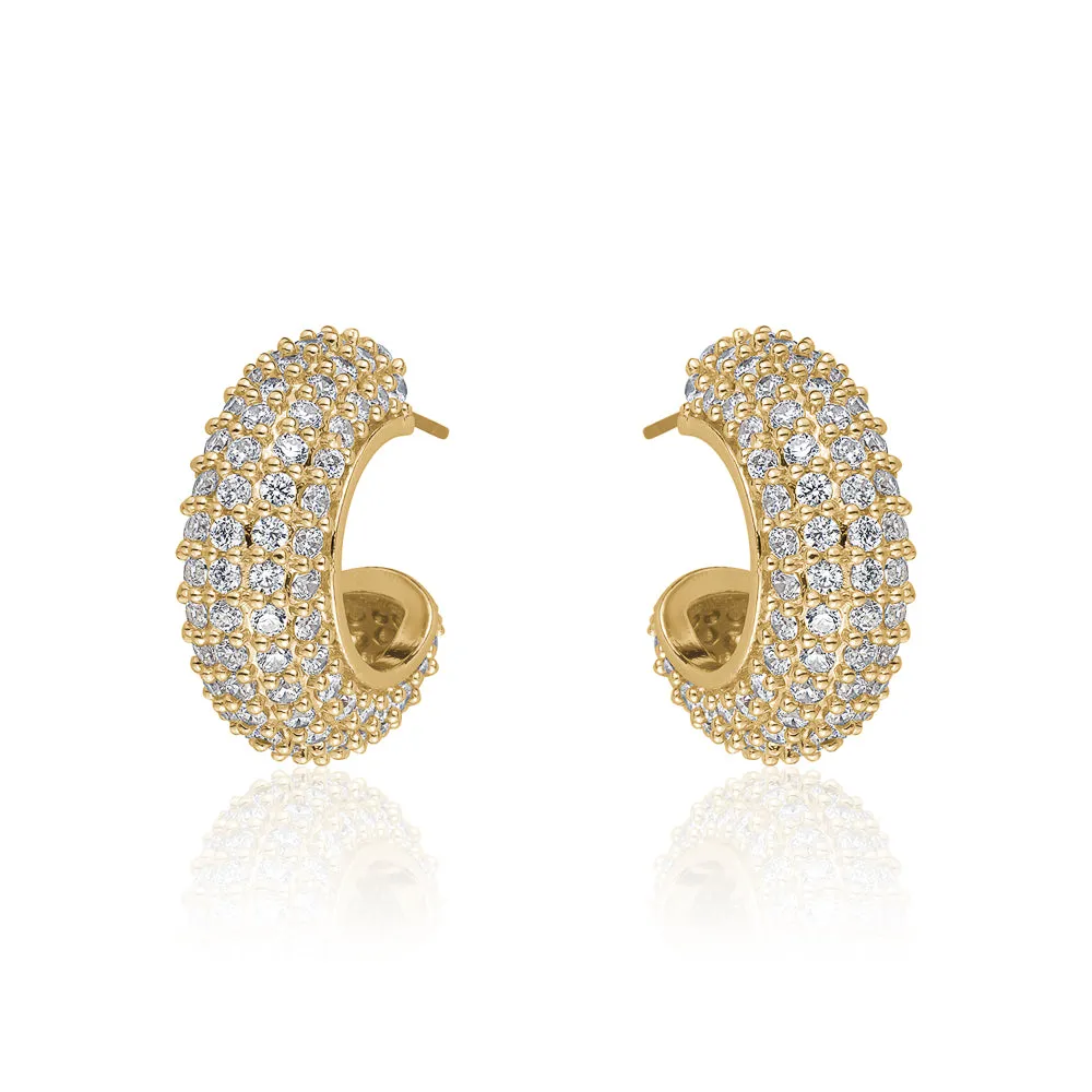 HALF MOON PAVE HOOPS