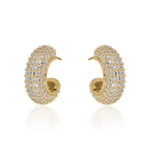 HALF MOON PAVE HOOPS