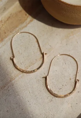 Hammered Paloma Hoops - 14K Gold