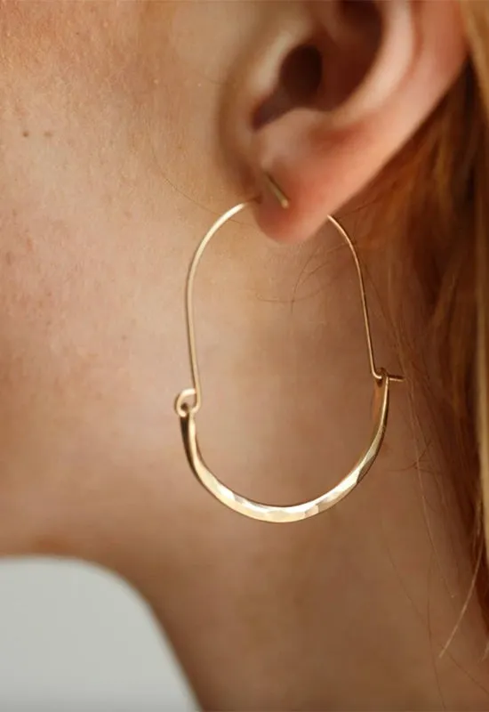 Hammered Paloma Hoops - 14K Gold