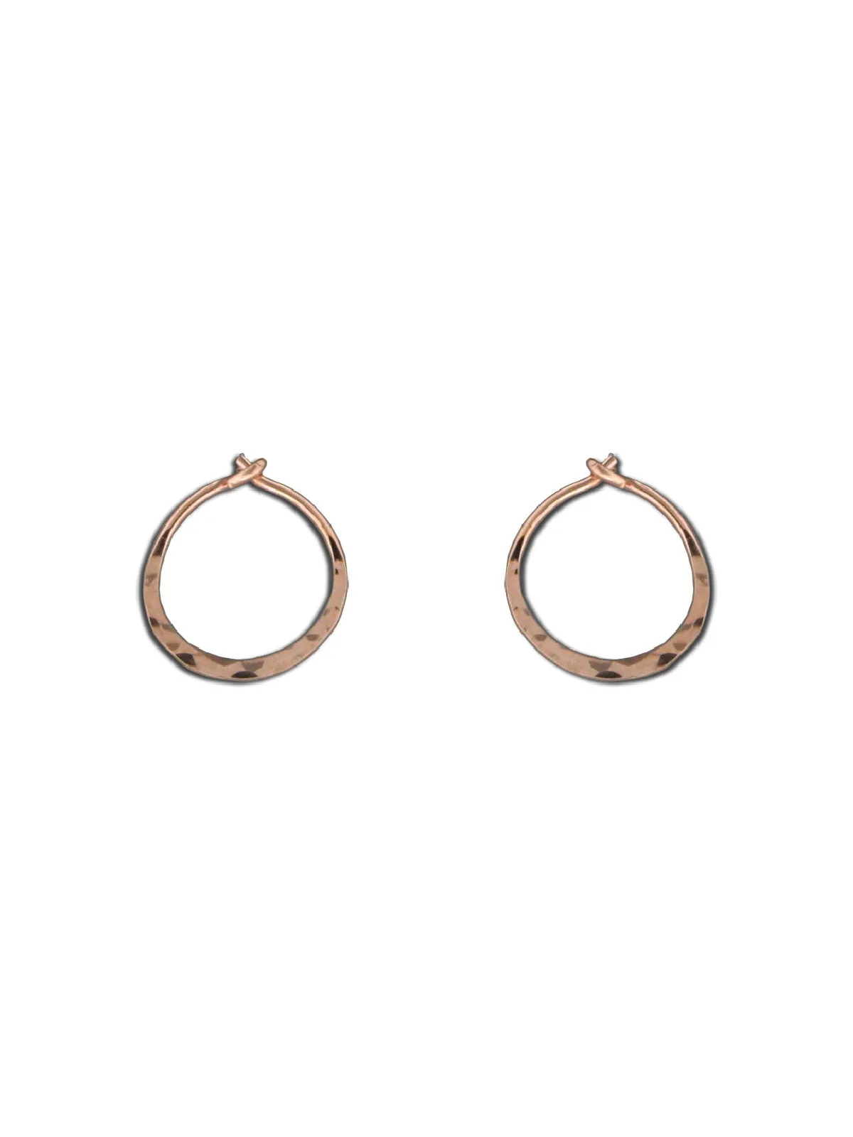 Hammered Rose Gold Hoops