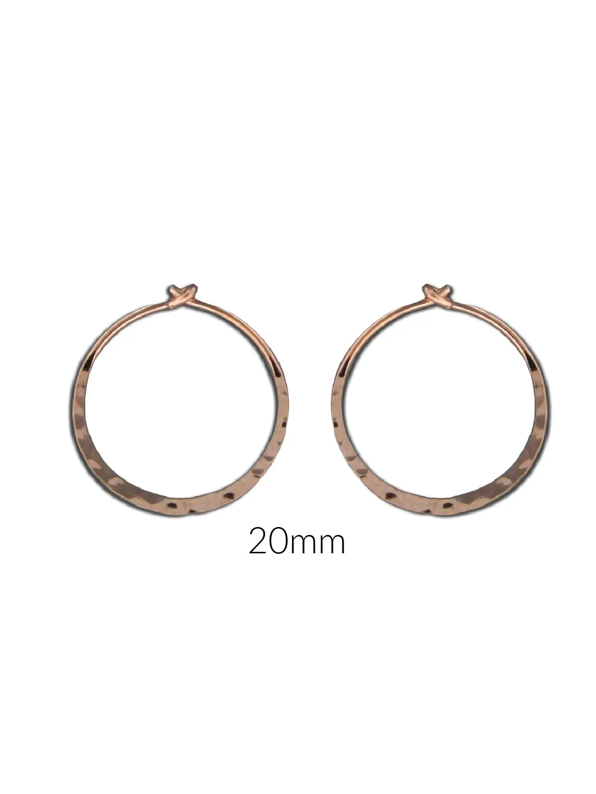 Hammered Rose Gold Hoops