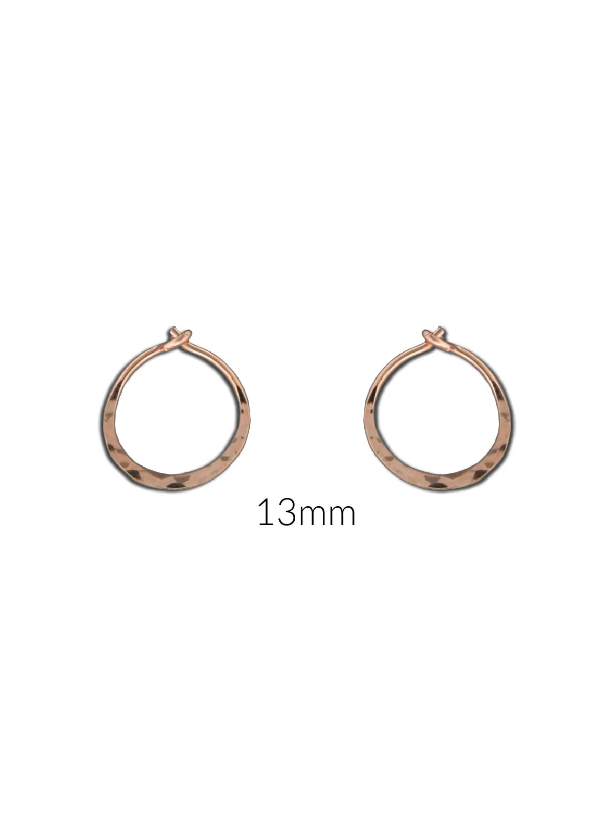 Hammered Rose Gold Hoops