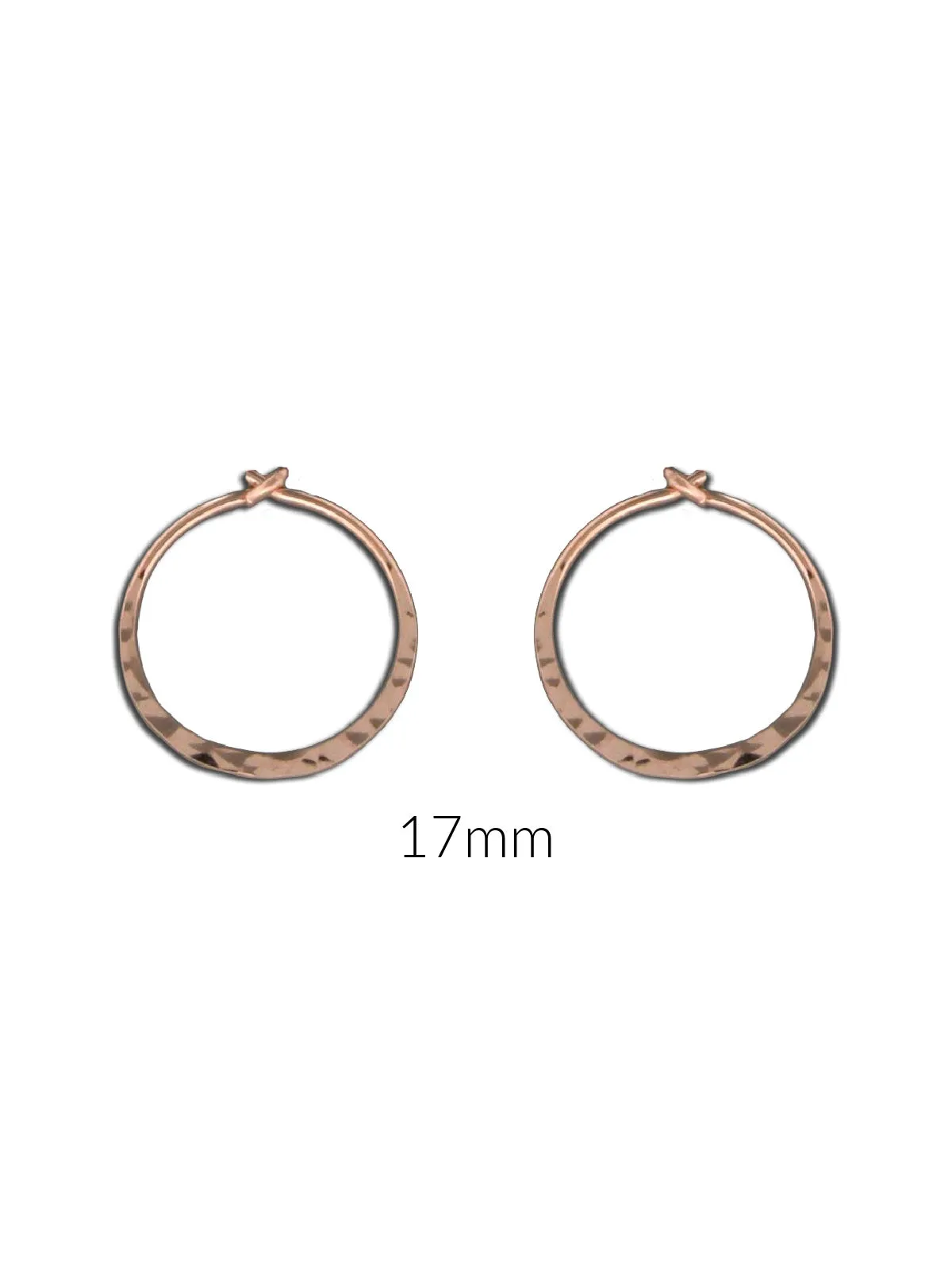 Hammered Rose Gold Hoops