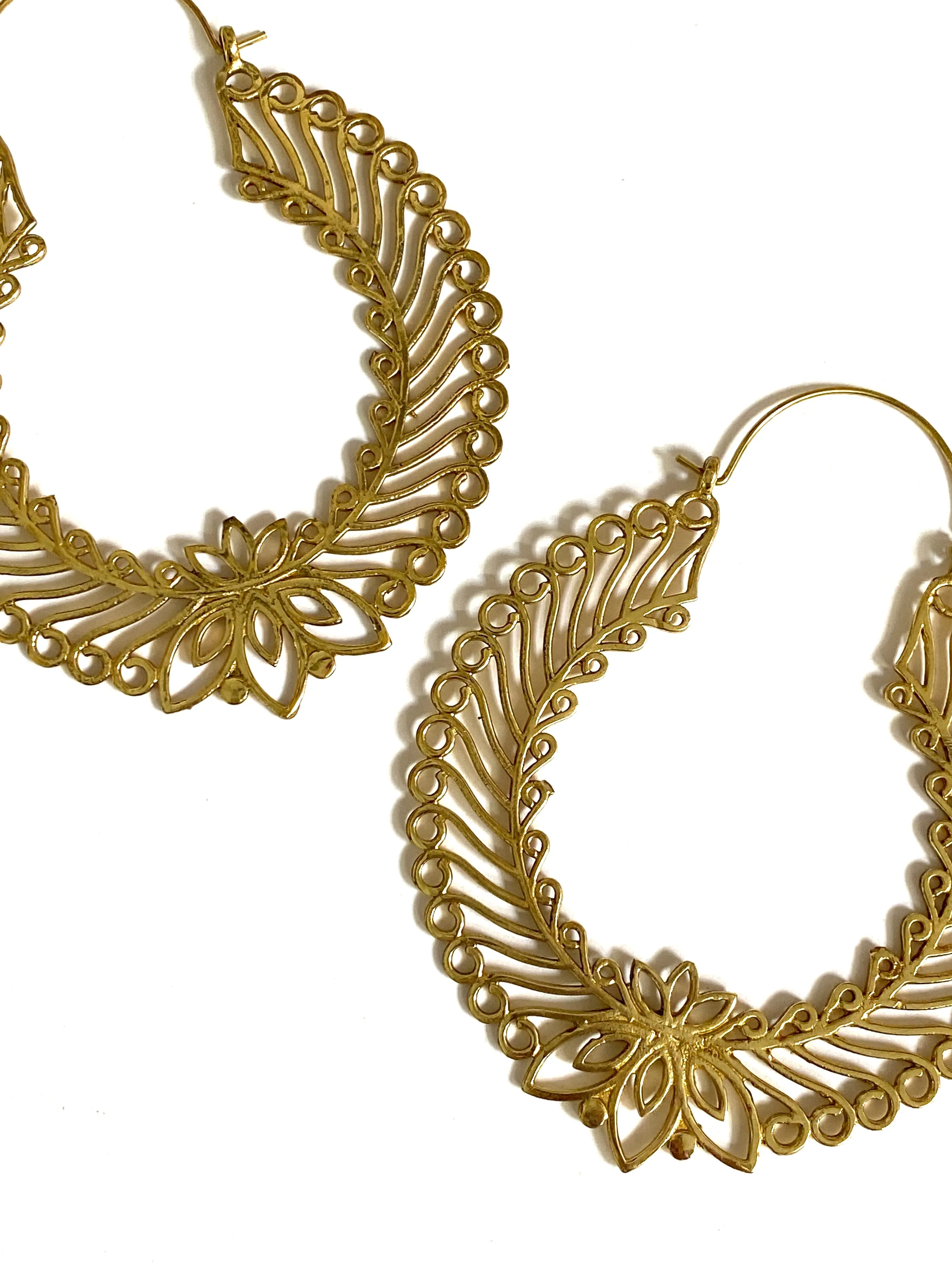 Heera Brass Hoops