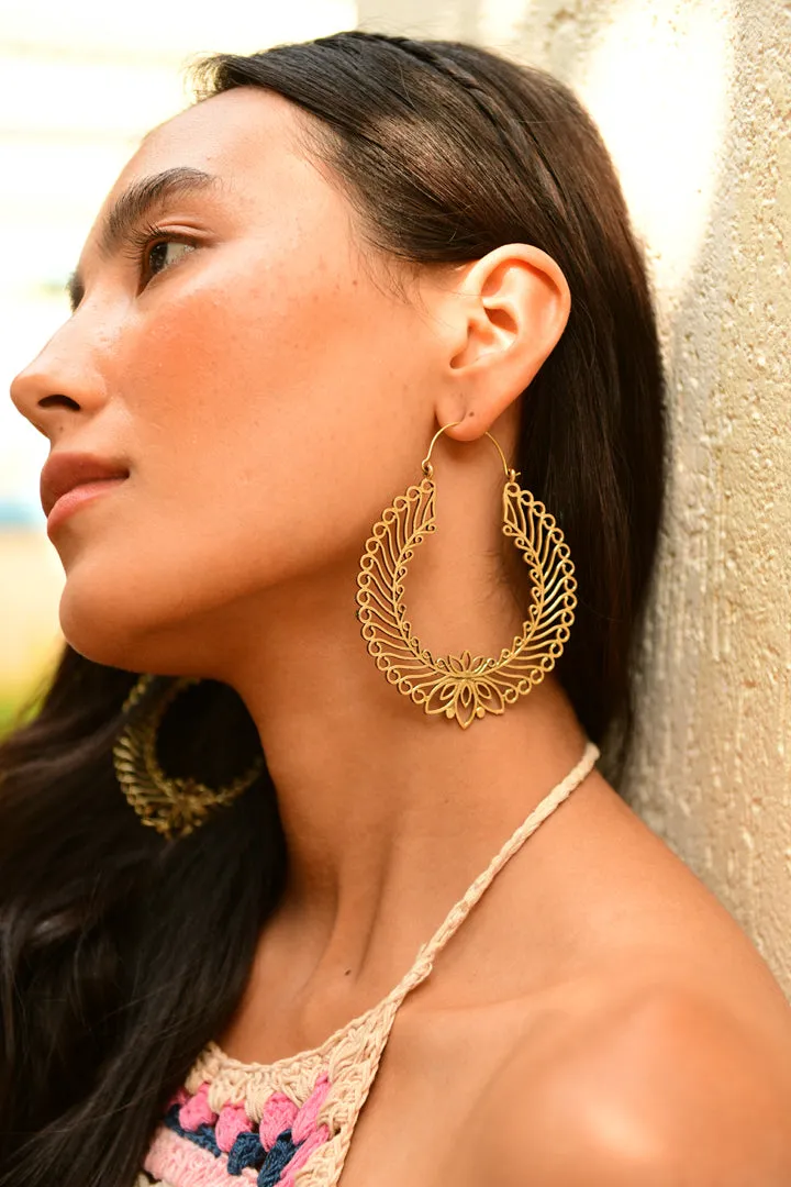 Heera Brass Hoops