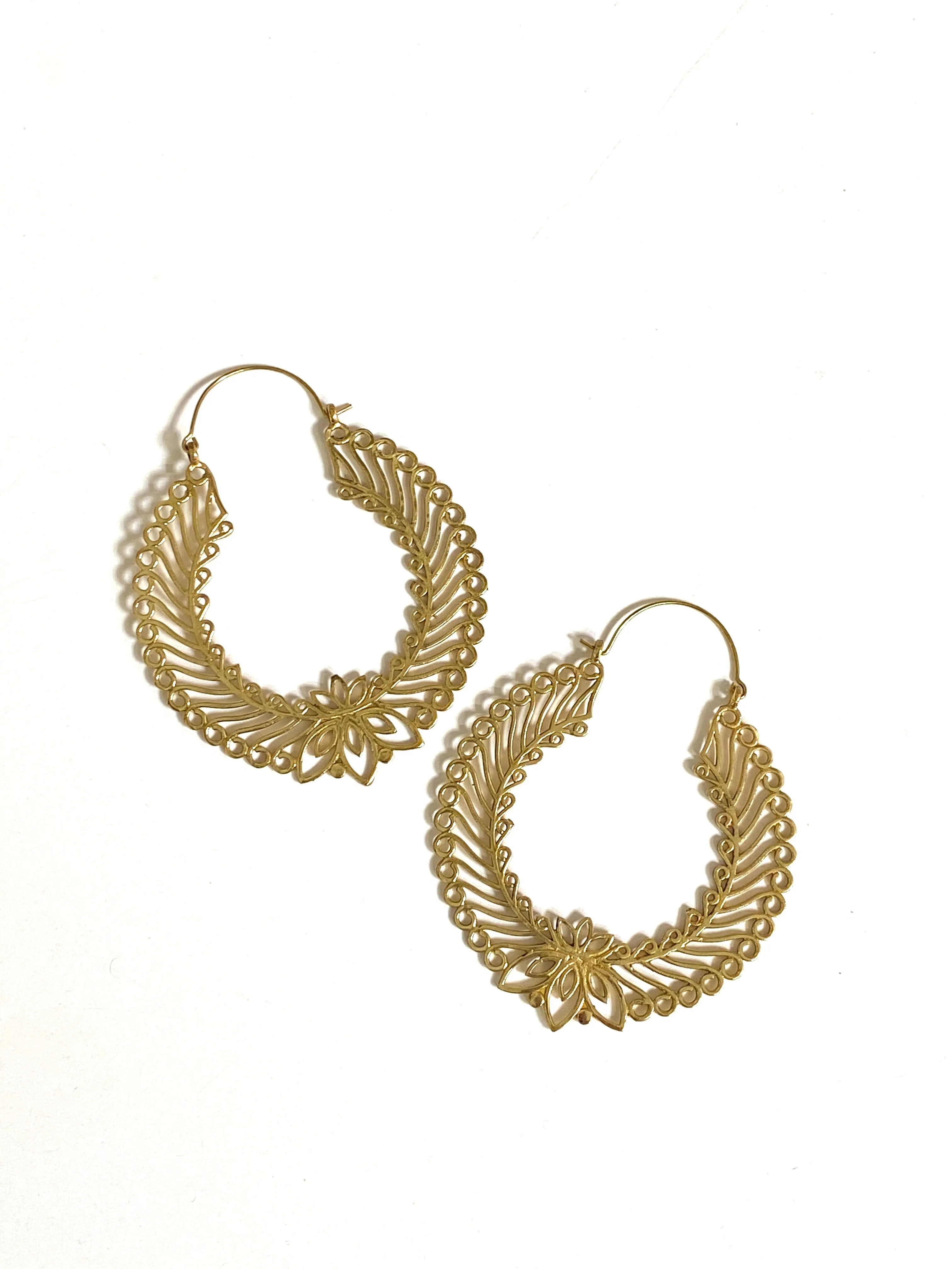 Heera Brass Hoops