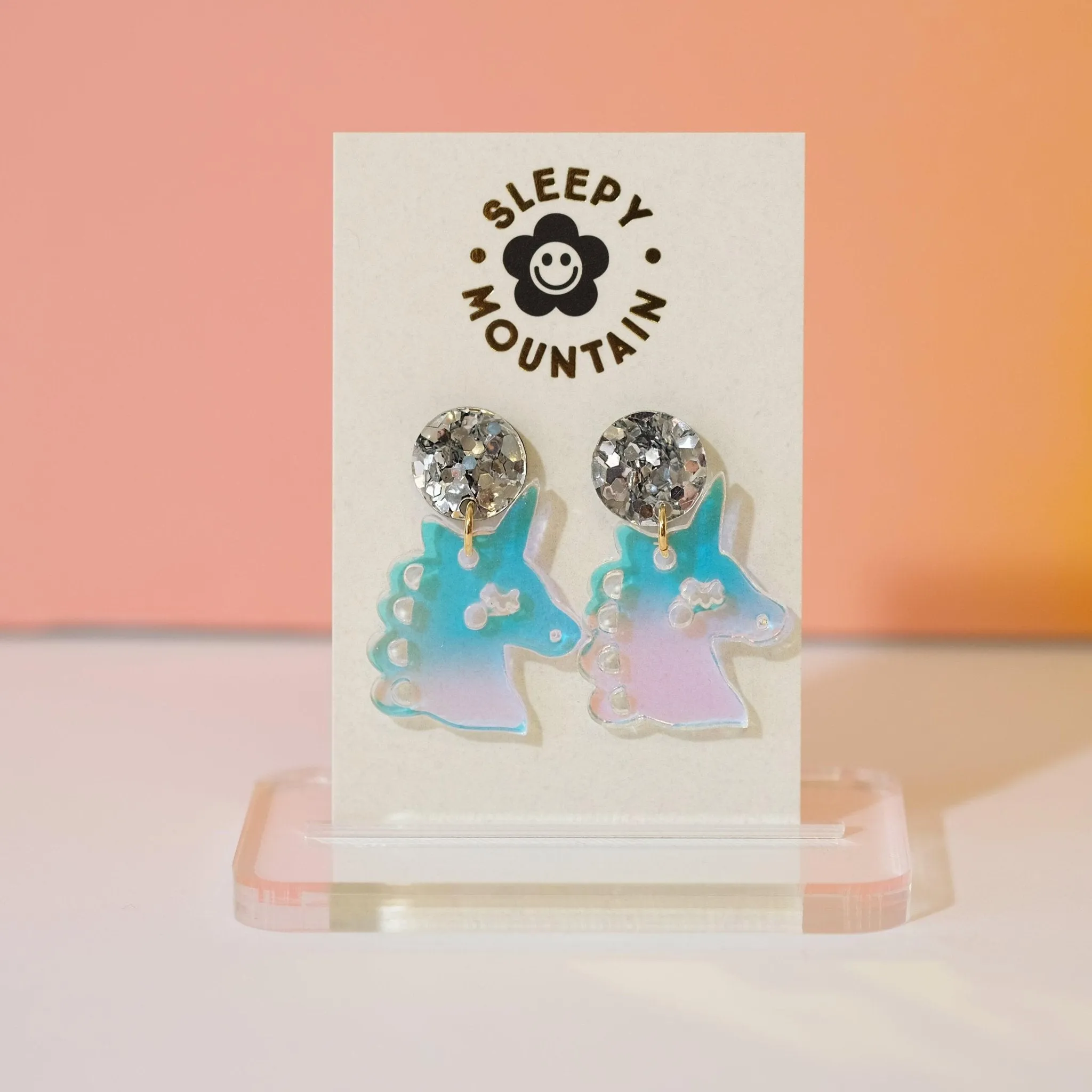 Iridescent Unicorn Dangle Earrings