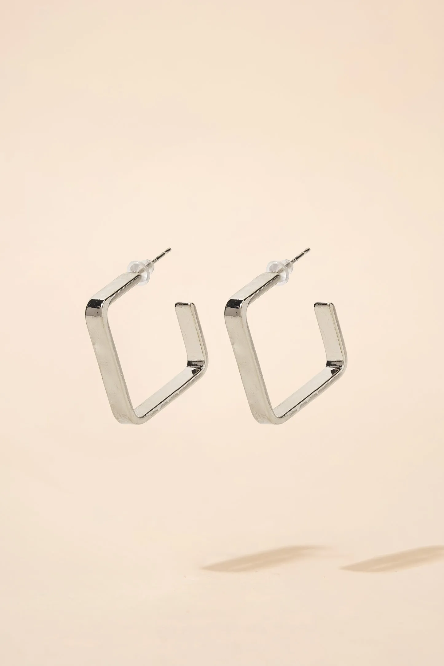 Kaida Square Open Hoop Huggie Earrings