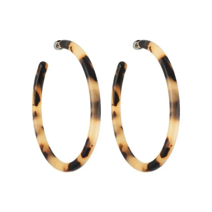 Large Hoops - Blonde Tortoise