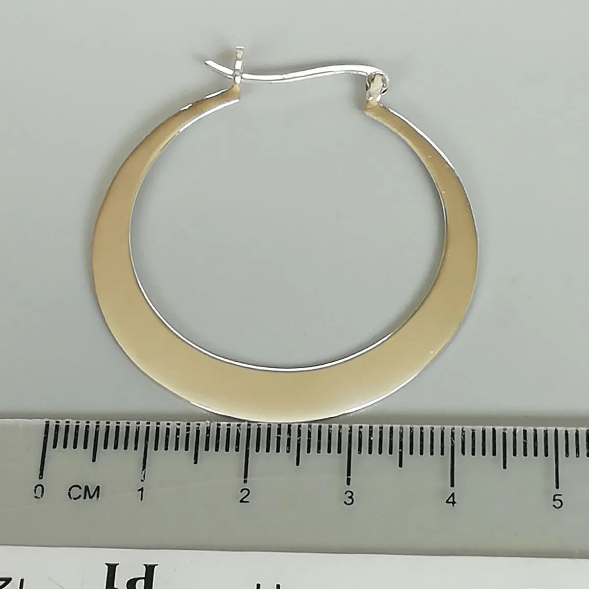 Large silver hoops | 40 mm silver hoop earrings | Flat hoops| Minimalist hoops | Silver ear hoops | E809