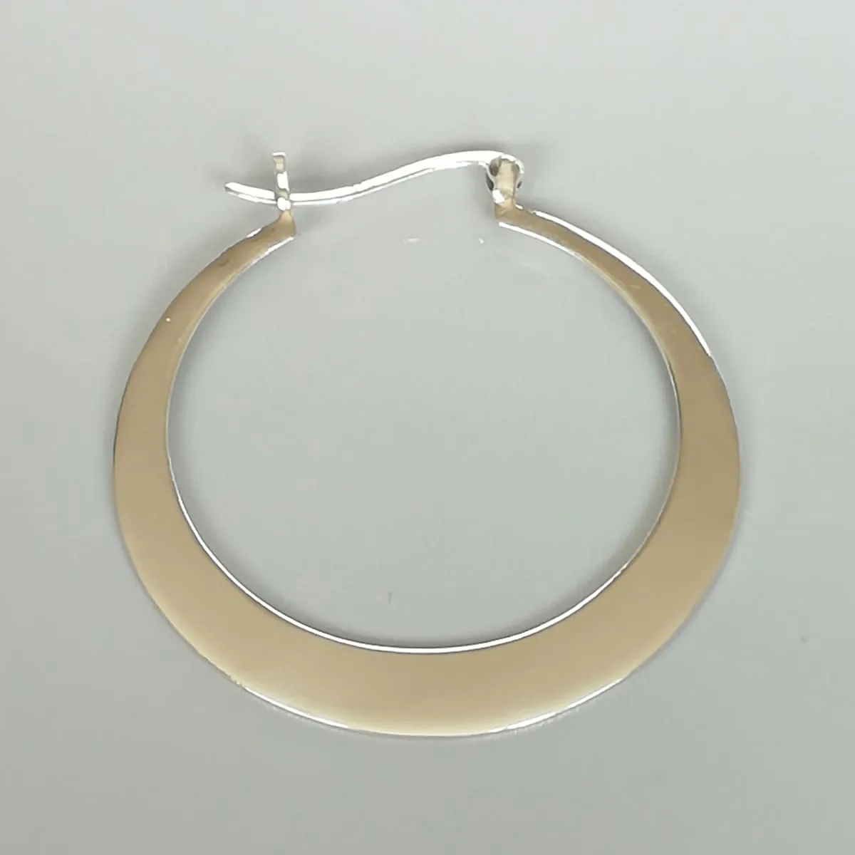 Large silver hoops | 40 mm silver hoop earrings | Flat hoops| Minimalist hoops | Silver ear hoops | E809