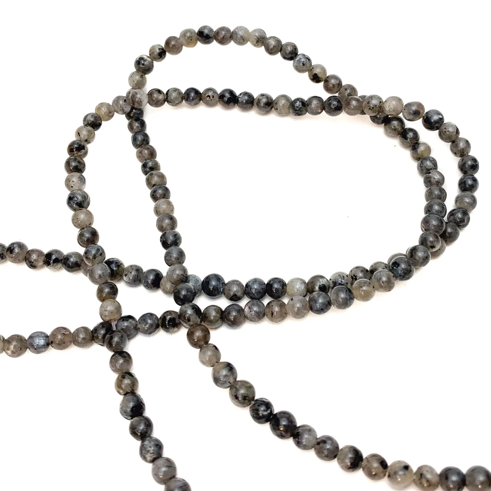 Larvikite 4mm Smooth Rounds Bead Strand