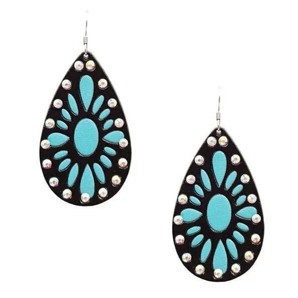 Leather Teardrop Earrings