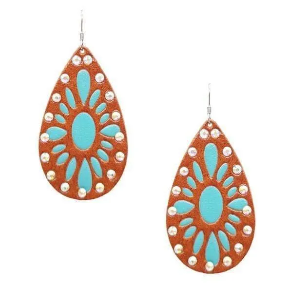 Leather Teardrop Earrings