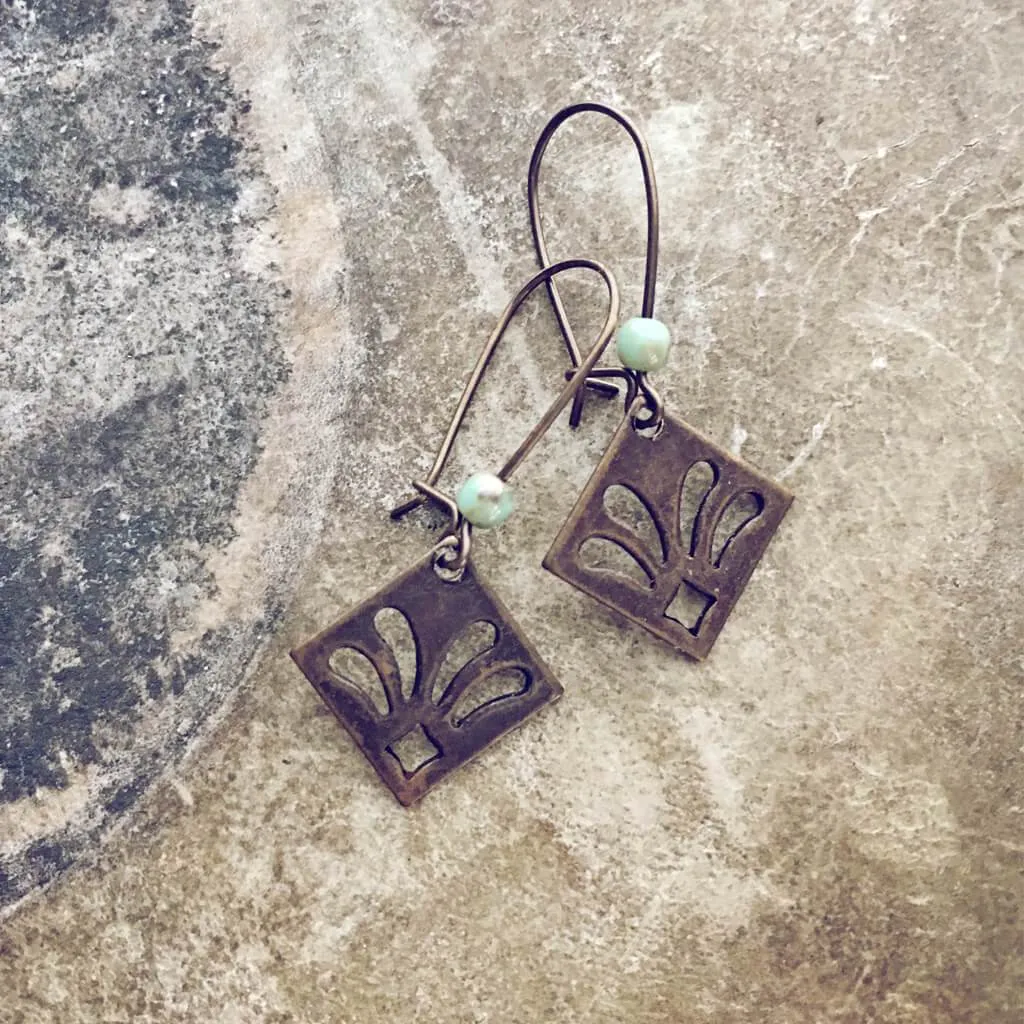 lily // dainty boho fleur de lis style drop earrings