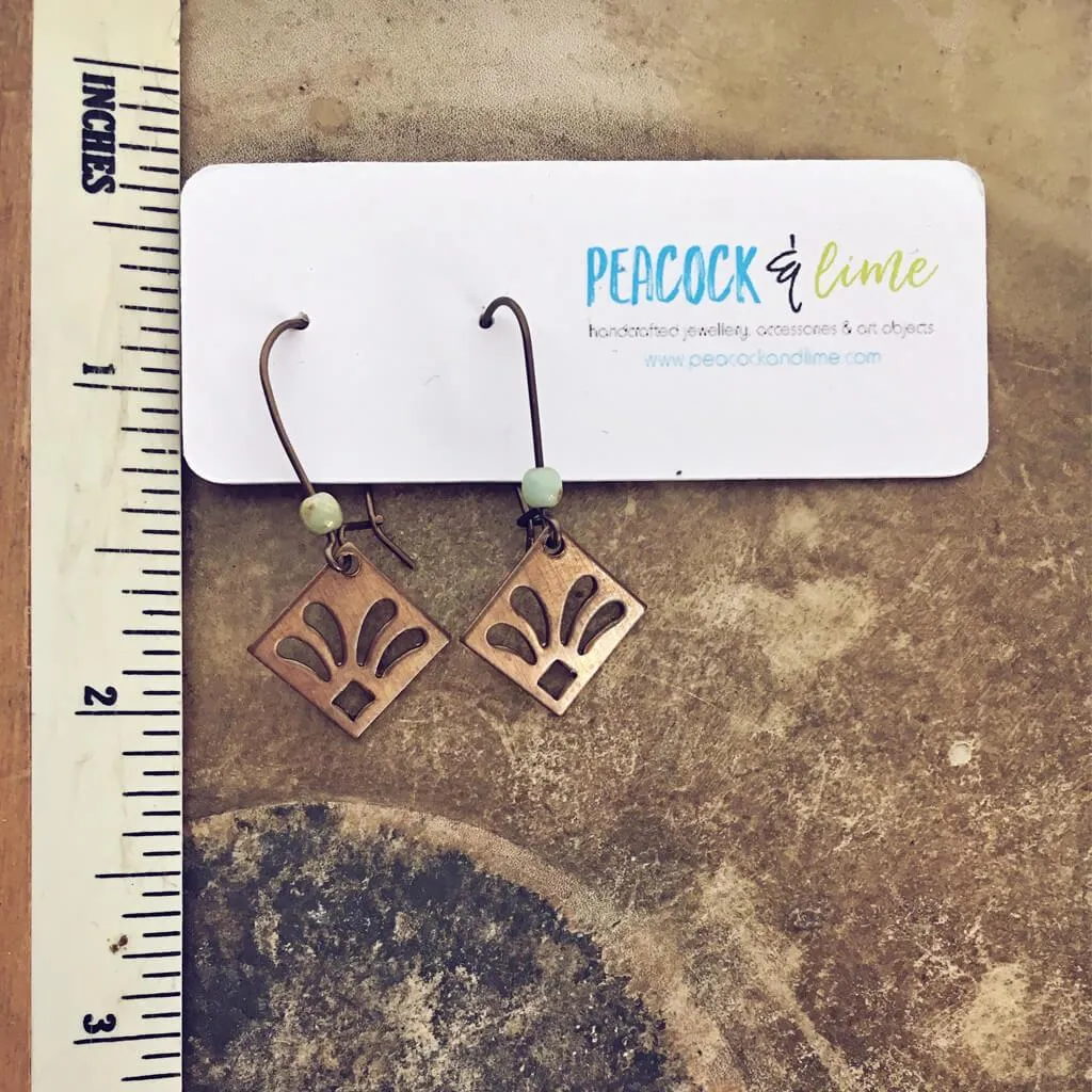 lily // dainty boho fleur de lis style drop earrings