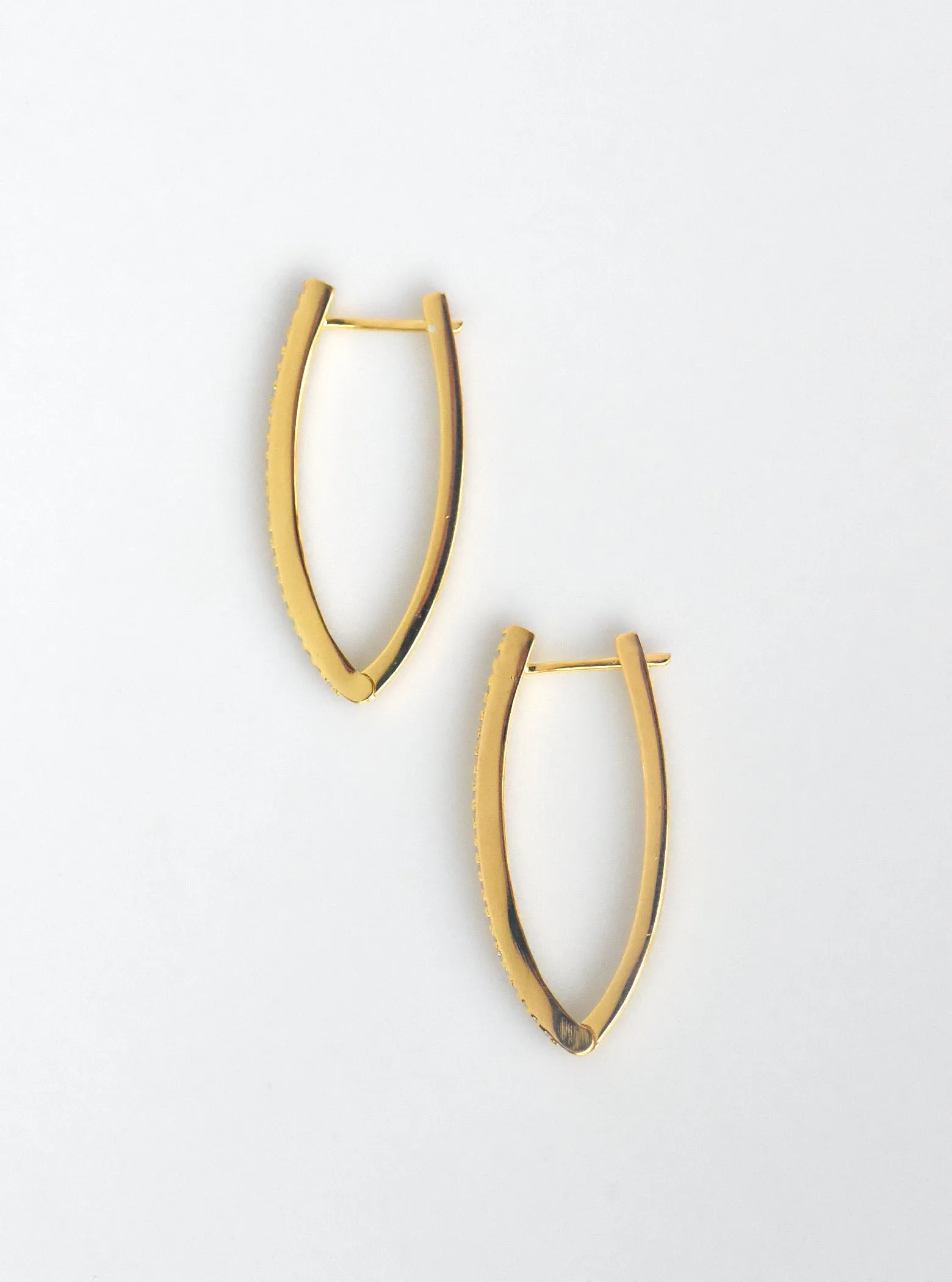 Long V-shaped Huggie Earrings