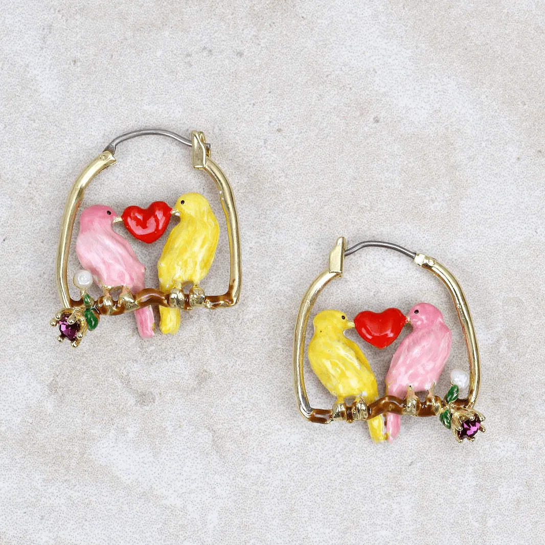 Lovebird Hoop Earrings