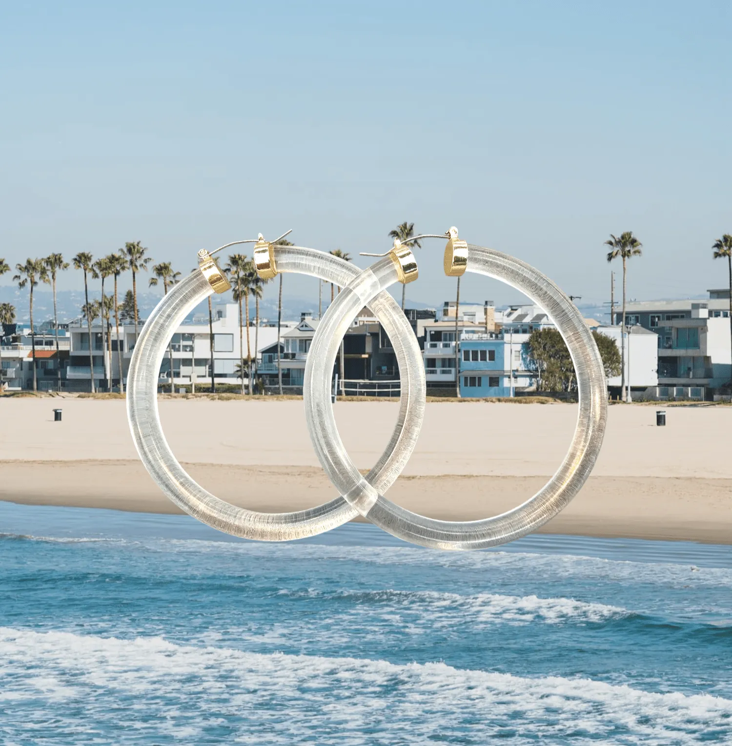 Lucite Hoop Earrings