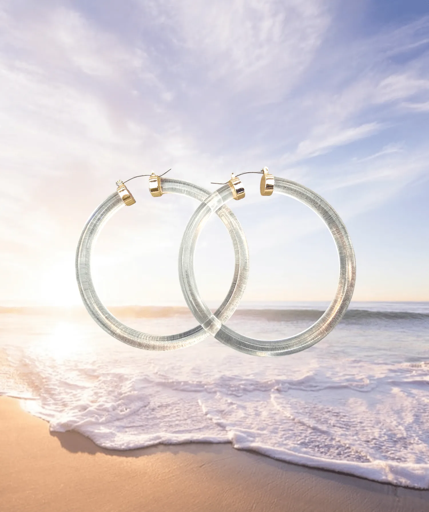 Lucite Hoop Earrings