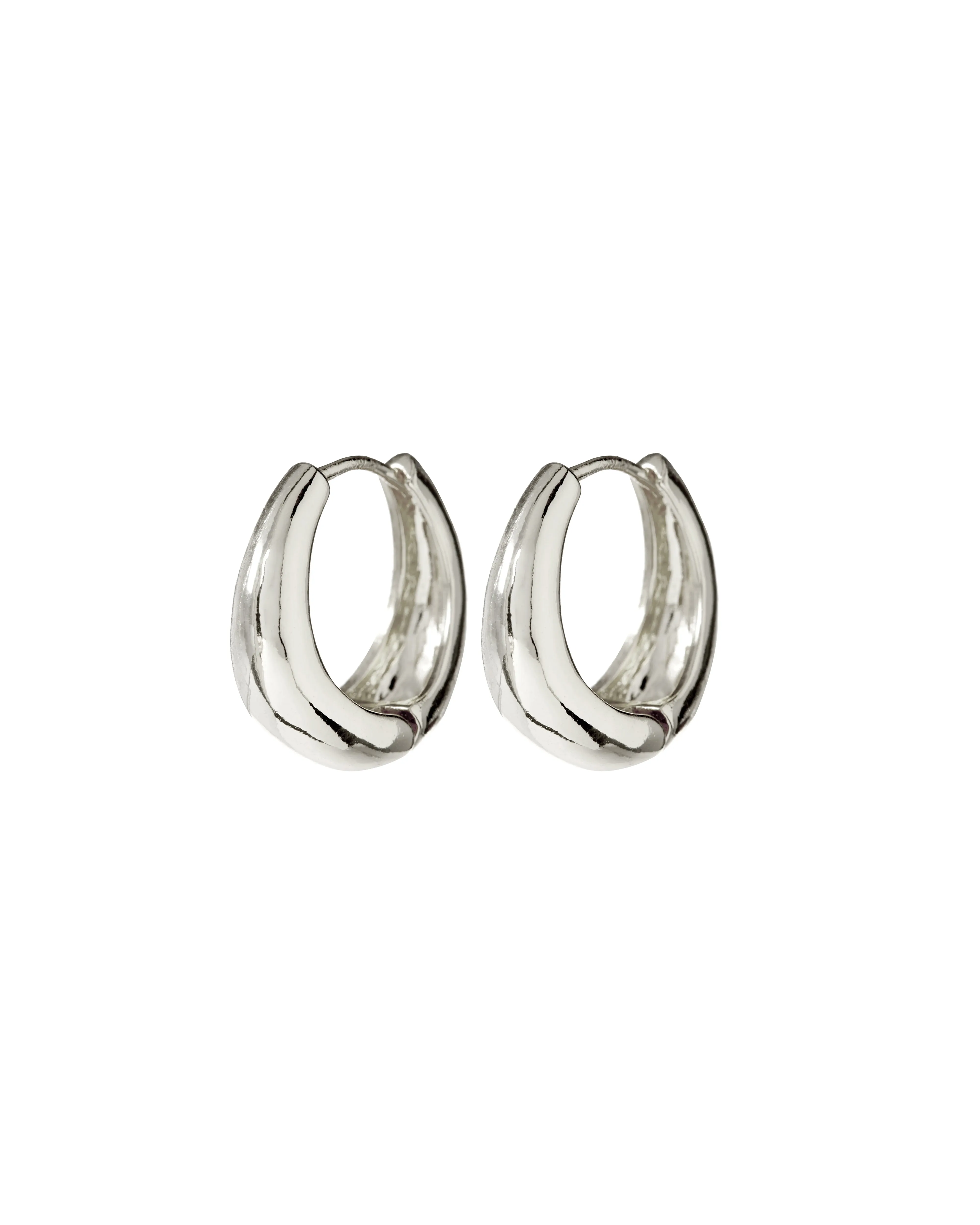 Luv Aj Marbella Teardrop Hoop Earrings in Polished Rhodium Plated