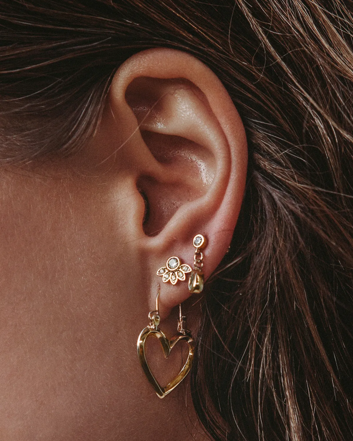 Luv Aj Mini Heartbreaker Hoops Earrings in Polished 14k Gold