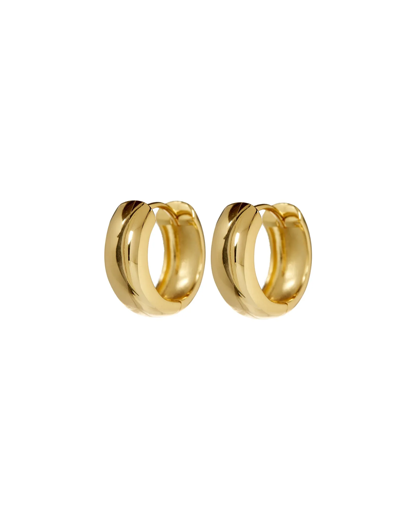 Luv Aj Monaco Wide Huggie Hoop Earrings in Polished Gold Plated