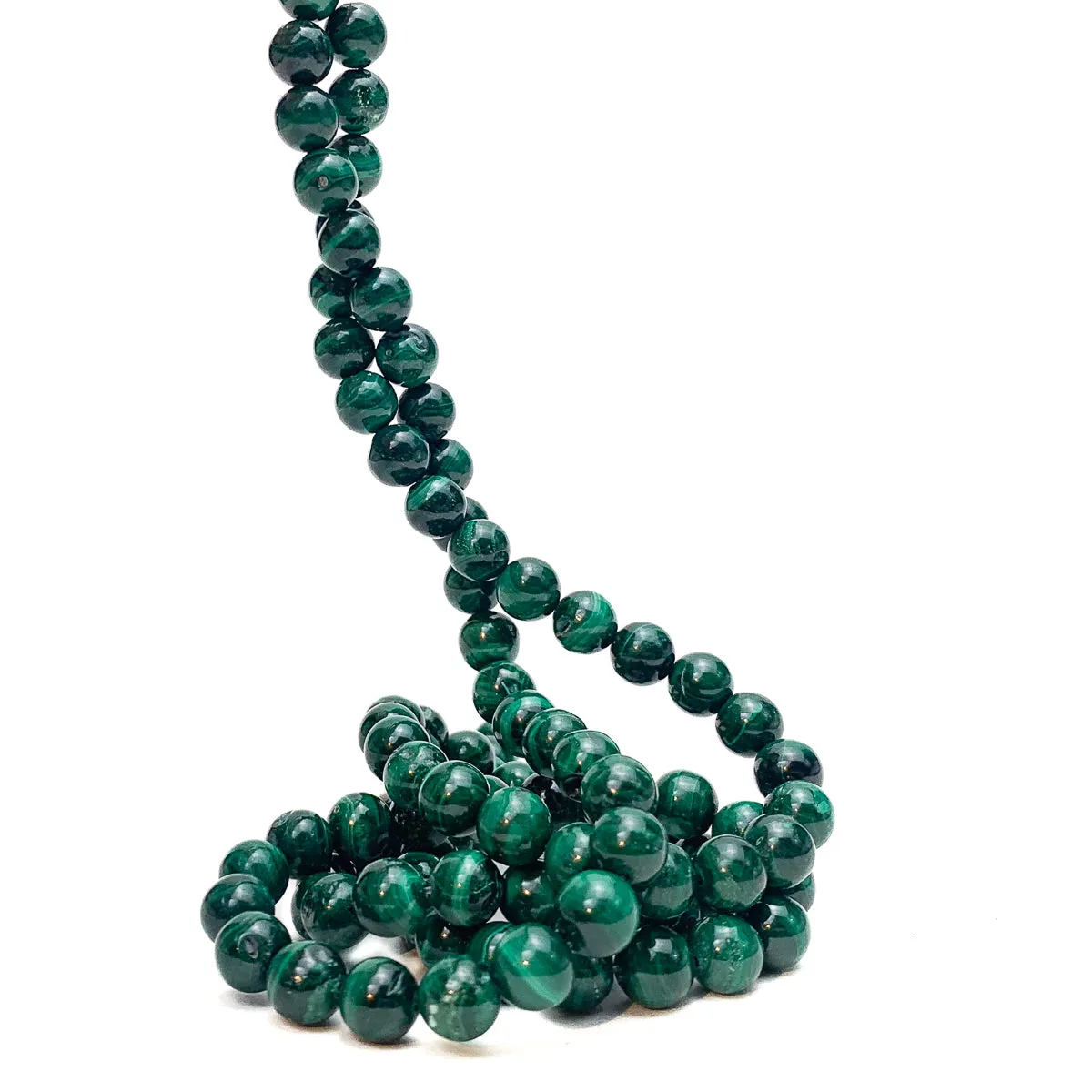 Malachite 8mm Smooth Rounds Bead Strand